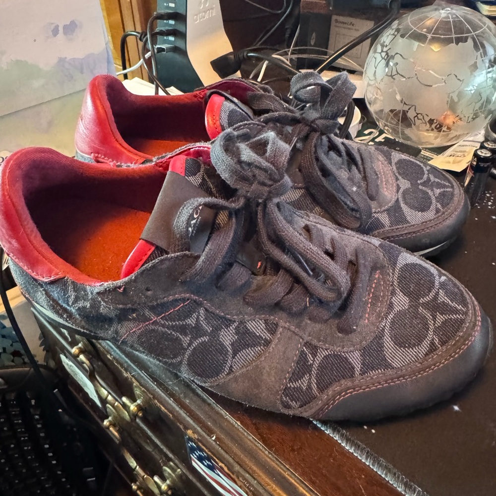 Coach Black and Red Women's Sneakers